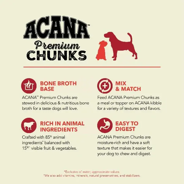 Thumbnail: Acana Premium Chunks - Beef Recipe in Bone Broth