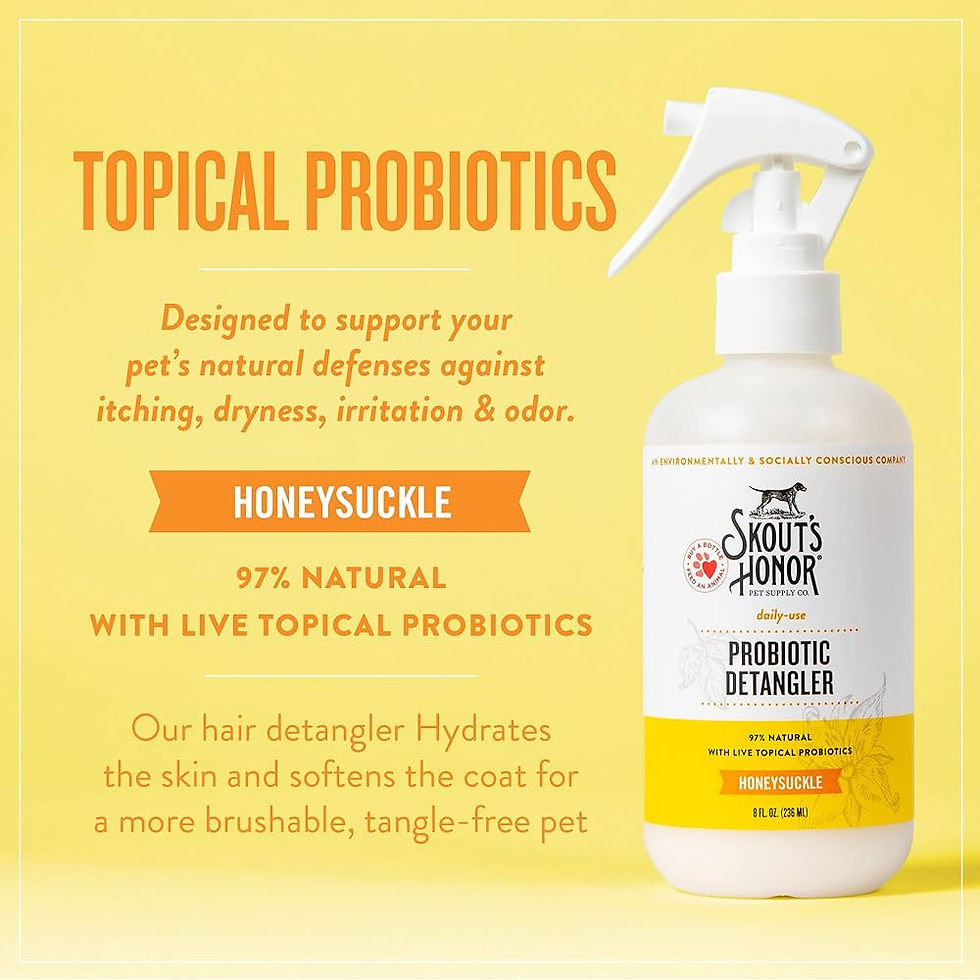 Thumbnail: Skout's Honor Honeysuckle Detangler: Effortlessly untangle your pet's coat with the refreshing scent of honeysuckle."