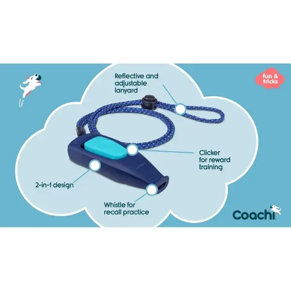 Thumbnail: Image of Coachi Whizzclick: A training tool for dogs featuring a combination of a clicker and a whistle