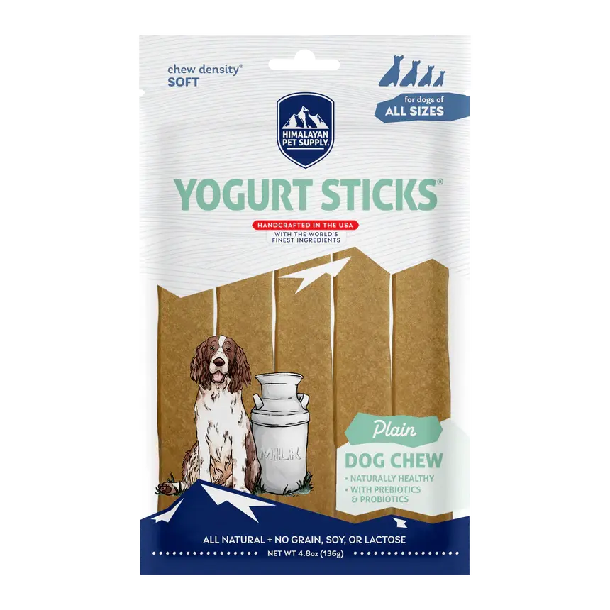 Himalayan Pet Plain Yogurt Sticks, natural and protein-packed dog chews, available at CHOW Bella Pet Health Store.