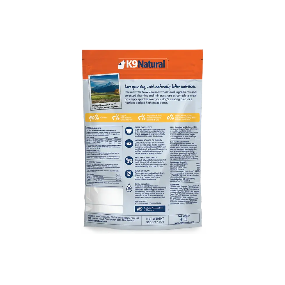 Thumbnail: K9 Naturals Chicken Feast Freeze-Dried Dog Food