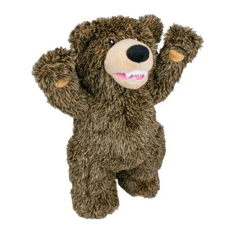 Thumbnail: Tall Tails Rope Body Grizzly Bear Dog Toy with a durable rope body and soft plush exterior, ideal for tugging, chewing