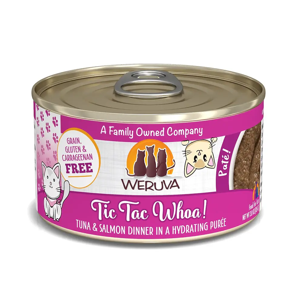 Weruva Creamy Pate - Tic Tac Whoa!, a grain-free, high-protein cat food with a creamy texture