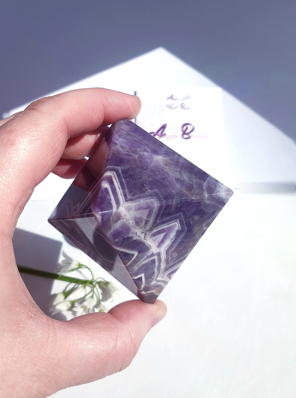 Thumbnail: Chevron Amethyst Double Pyramid Octahedron Meditation Crystal/ Natural Chevron A