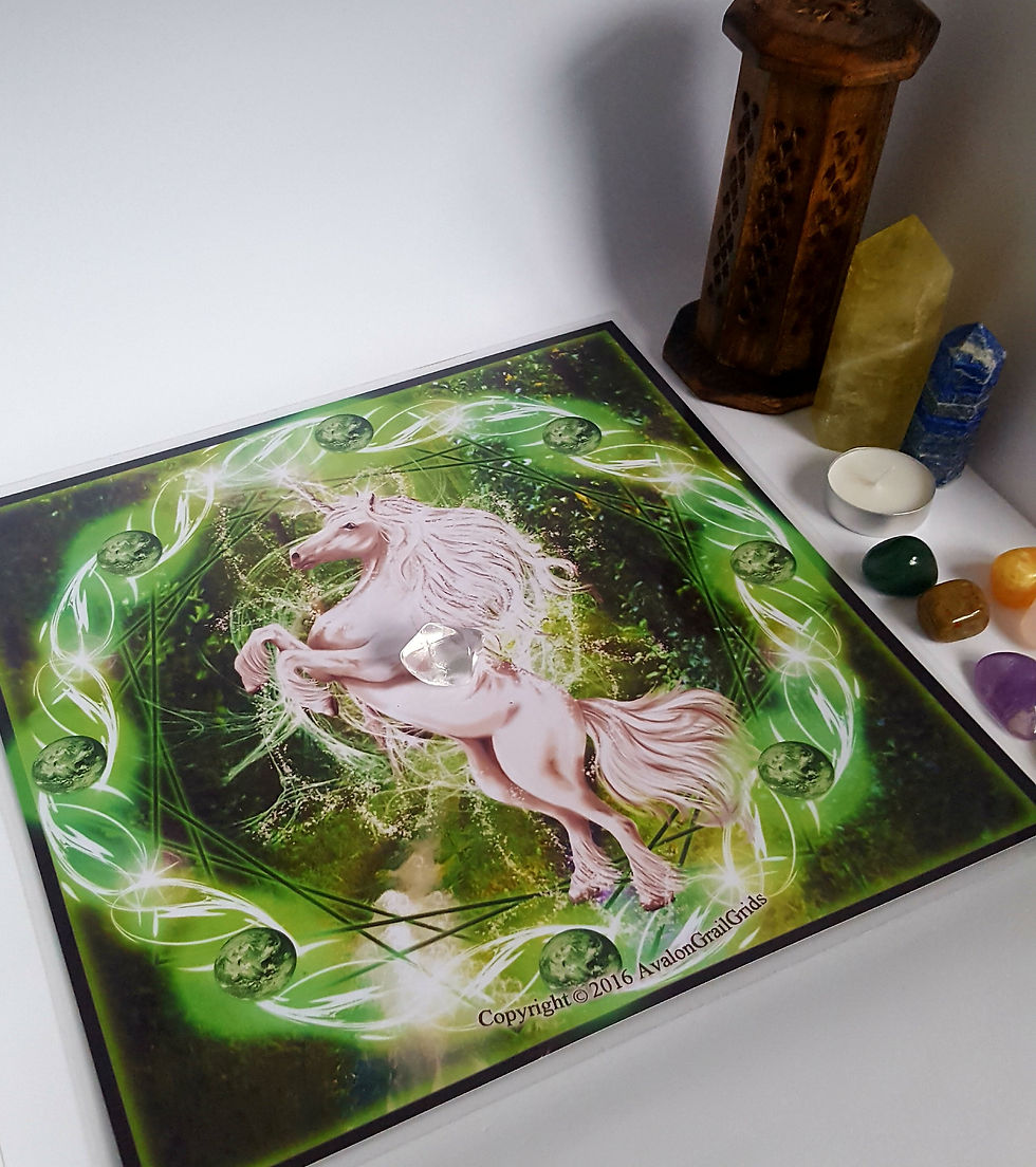 Thumbnail: White Unicorn Manifesting Crystal Grid/Unicorn Portal Grid