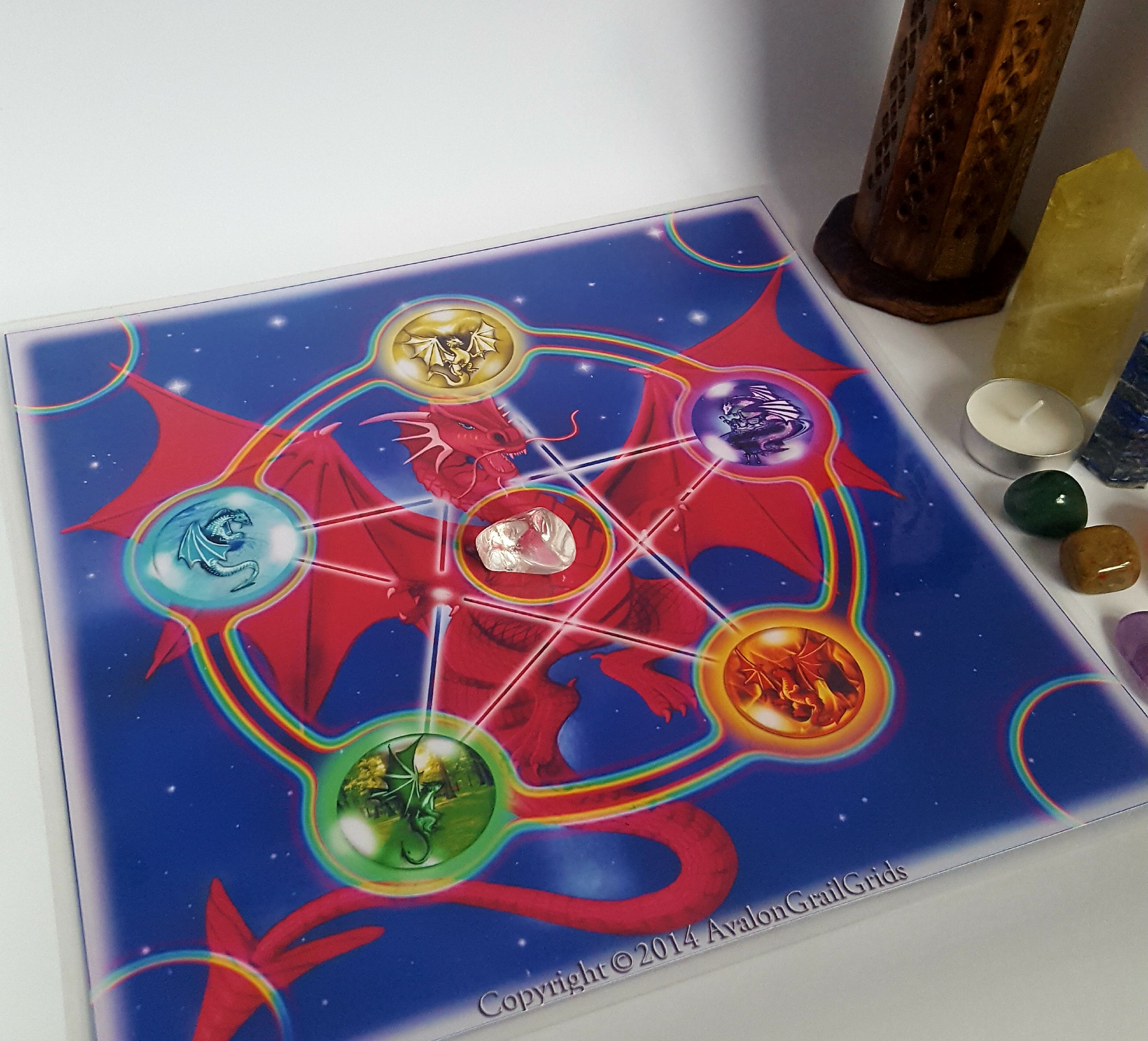 Red Dragon Manifesting Crystal Grid/ Dragon Portal Grid