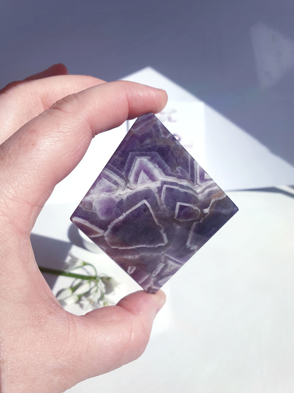Thumbnail: Chevron Amethyst Double Pyramid Octahedron Meditation Crystal/ Natural Chevron A