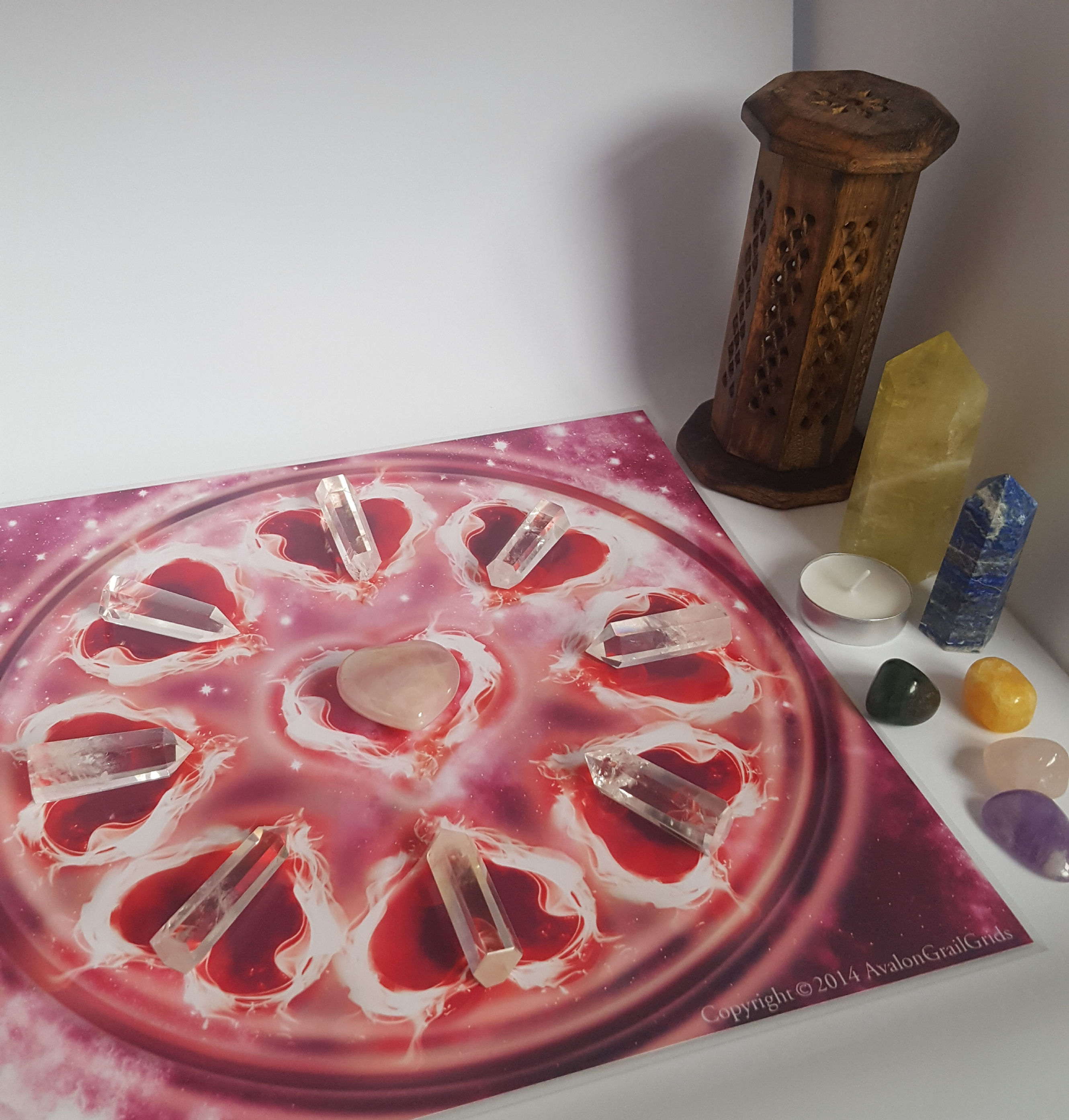 Unconditional Love Heart Crystal Grid/Manifesting Crystal Grid