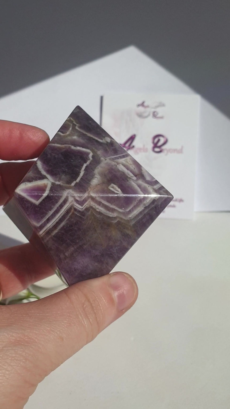Thumbnail: Chevron Amethyst Double Pyramid Octahedron Meditation Crystal/ Natural Chevron A