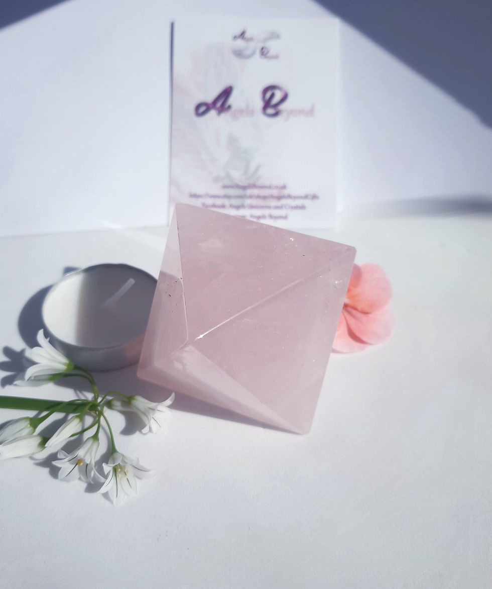 Thumbnail: Rose Quartz Double Pyramid Octahedron Meditation Crystal/ Natural Rose Quartz Pl