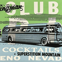 Peter Mars Silkscreen print featuring Kingman bus, titled "Casino Leisure"