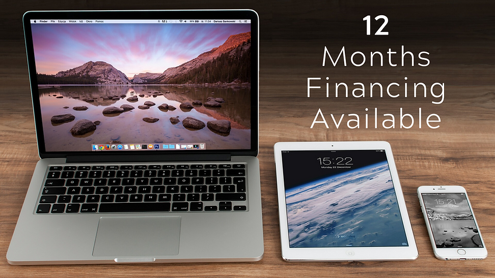 6 and 12 month financing now available. You can use this special financing on Repair Services or even purchasing a new device! FInance your new MacBook, iMac, iPad, Samsung smartphone, or laptop. Flexible options. Subject to credit approval. Buy Now Pay Later Phone & Computer Repair