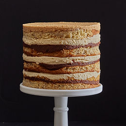 banana hazelnut mocha celebration cake (dairy)