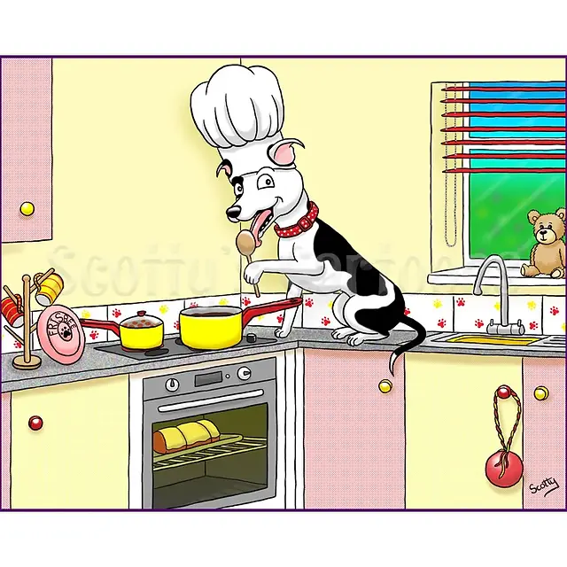 dog chef cartoon