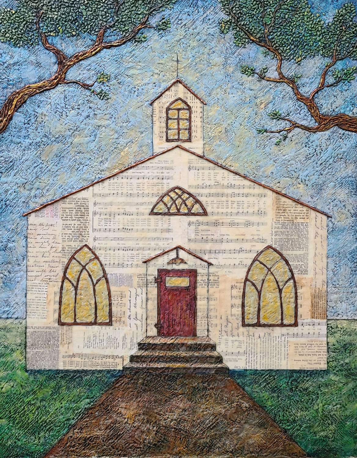 "Crown Him Lord of All" 24x30 EncausticMixed Media