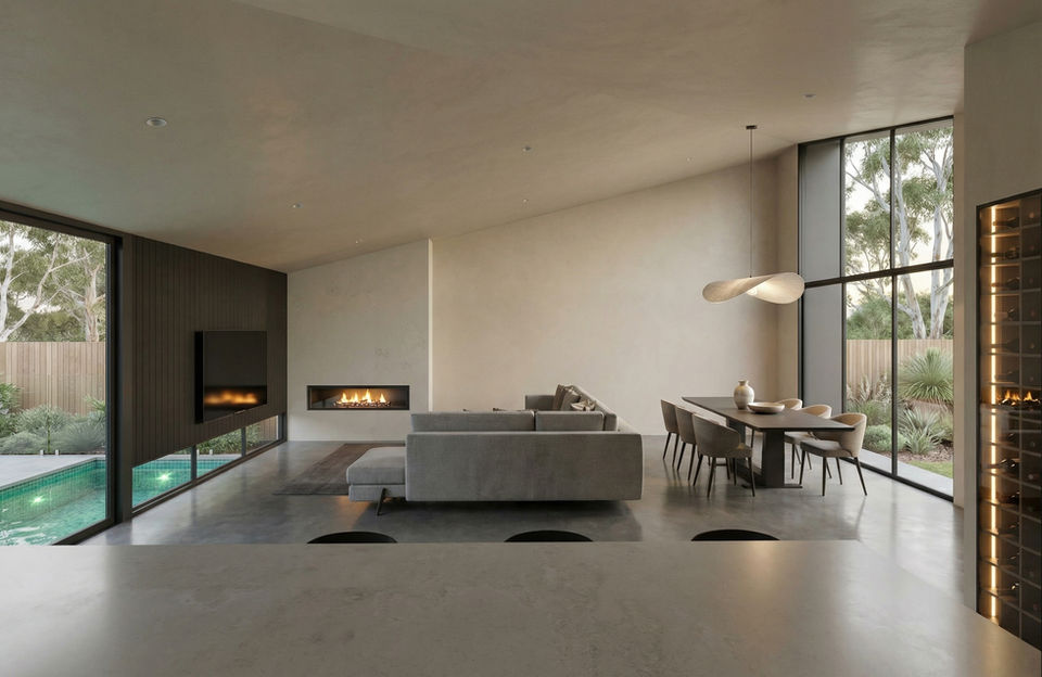 Modern custom luxury home interior architecture and premium space planning in Newtown by Ikonik Design.