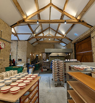 Alham Farm pottery small business commercial development refurbishment of existing barn buildings. Traditional architecture, planning approval and detail design by architectural team, builders construction