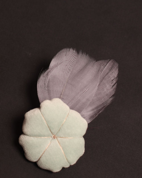 Miniature : Broche Velours - Fleur PM, les vertes