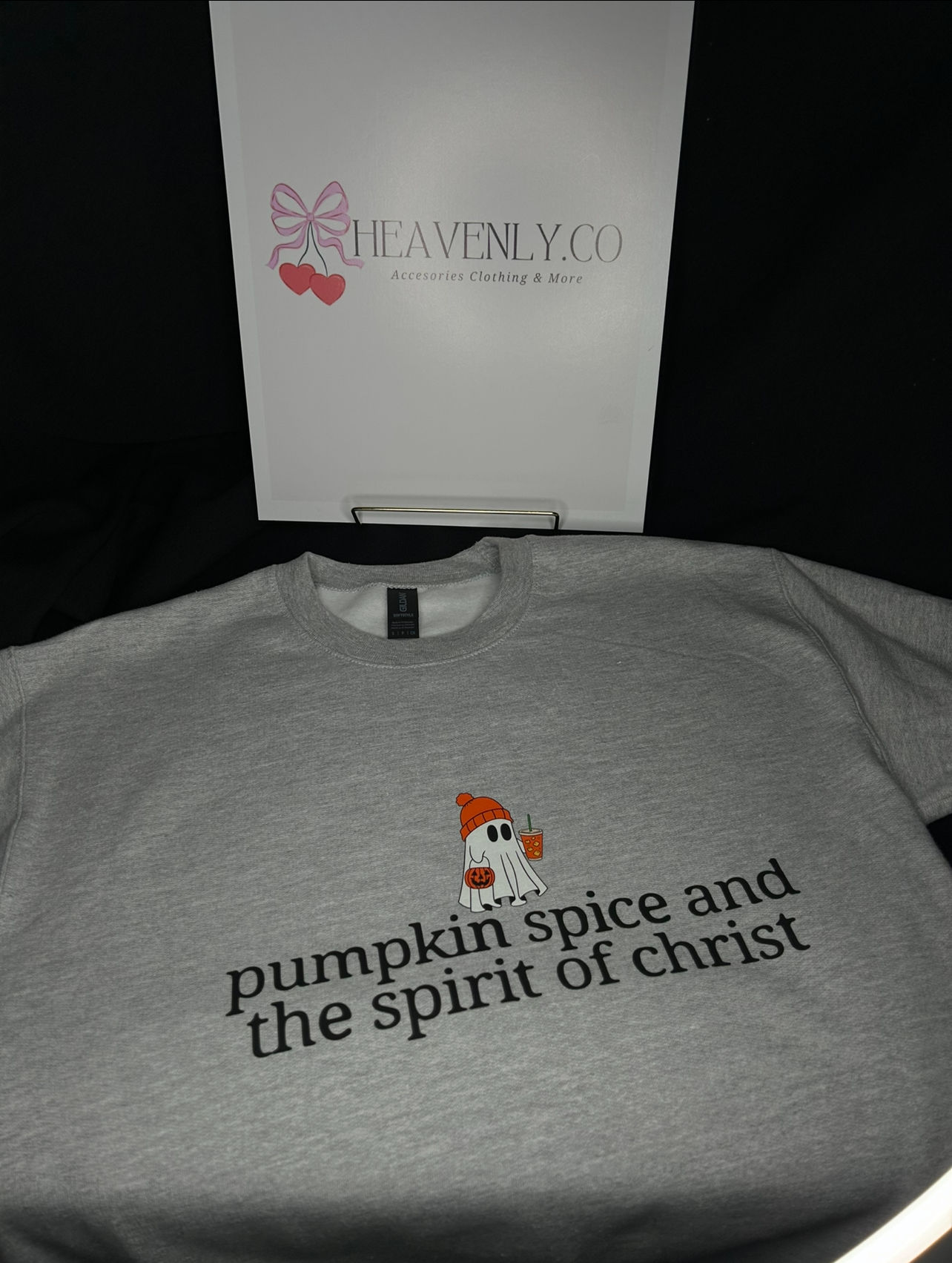 Pumpkin spice and the spirit of Christ crewneck 