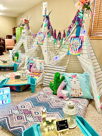 llama tent teepee sleepover