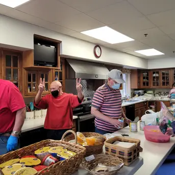 Our Guest Chef team at the Hershey Ronald McDonald House preparing a meal.