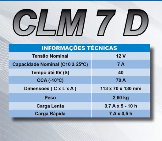 Miniatura: Bateria Cral CLM 7 D 12V