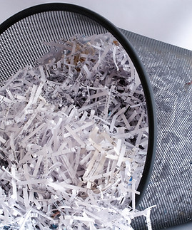 Shredded Paper in Waste Basket