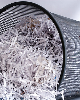 Shredded Paper in Waste Basket