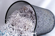 Shredded Paper in Waste Basket