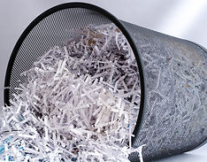 Shredded Paper in Waste Basket