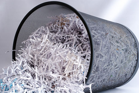 Shredded Paper in Waste Basket