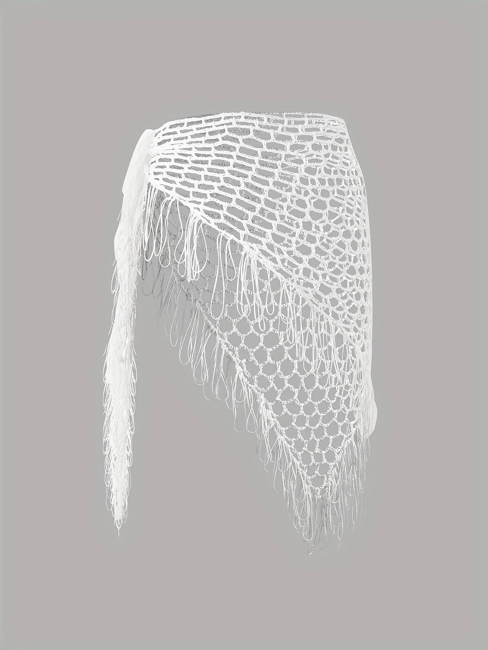 White Crochet Net Swimsuit Swimwear CoverUp Wrap