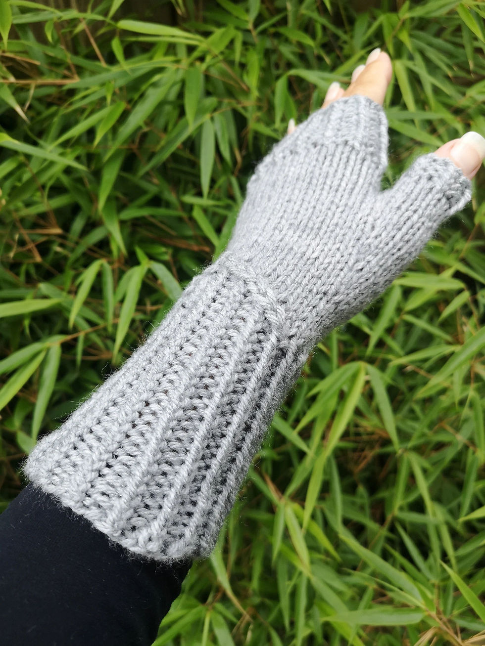 Thumbnail: HandKnit Fingerless Gloves with Thumb in various colors