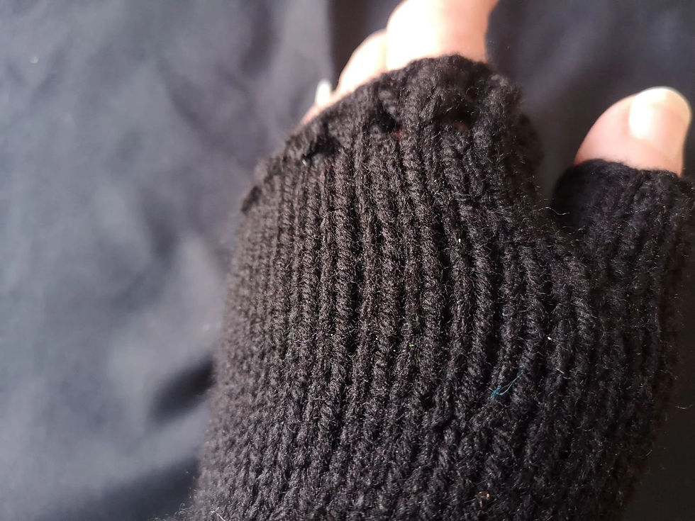 Thumbnail: Handmade Black Fingerless Texting Gloves Mittens by rolollo canada