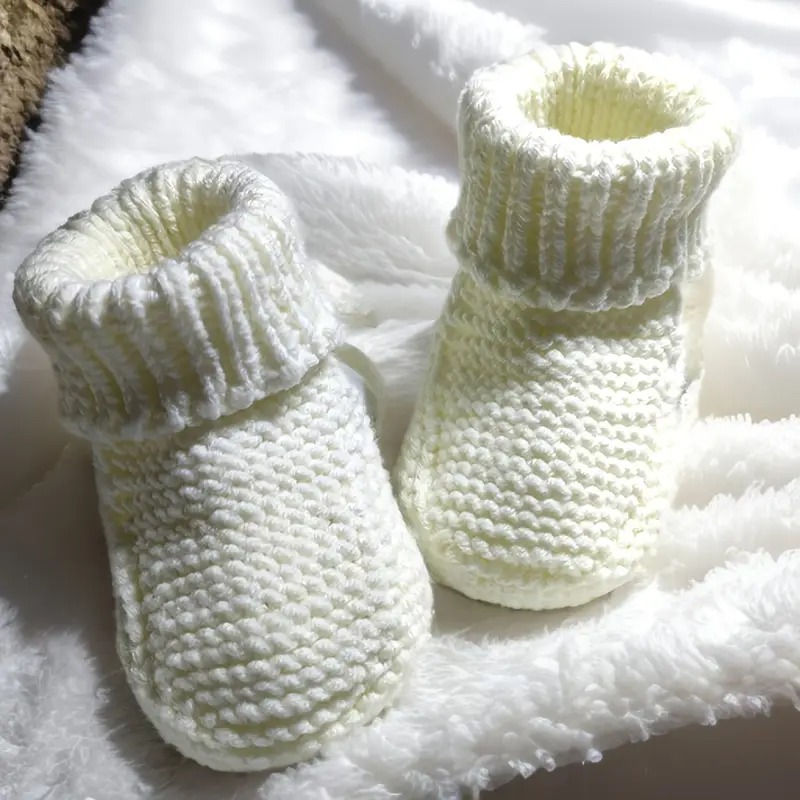 White Baby Infant White Knit Booties Socks Shoes