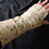 Thumbnail:  Creme/Brown Aran Tweed HandKnit Seamless  Fingerless Gloves made by Rolollo Canada