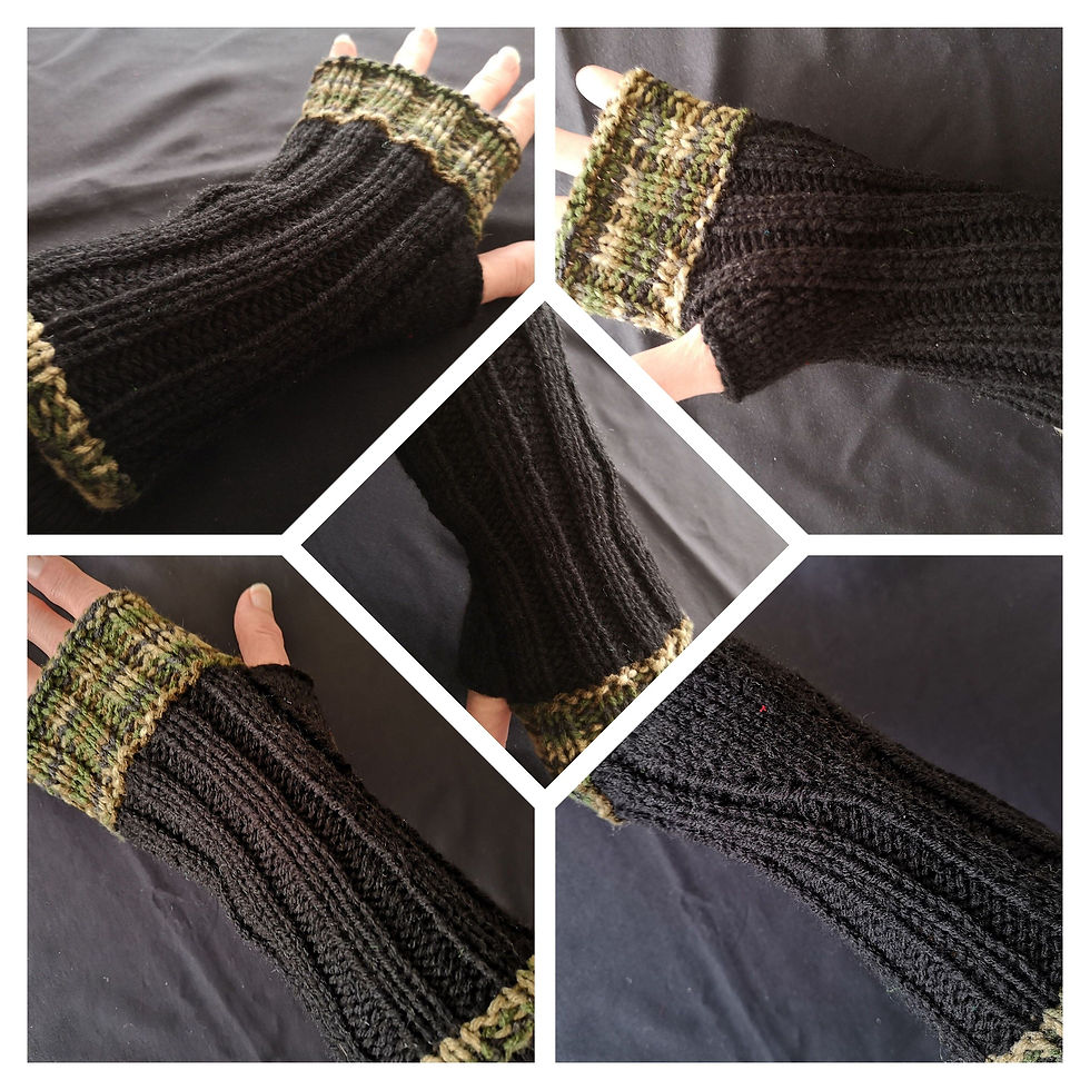 Green Black Camouflage Seamless Gloves