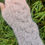Thumbnail: Pink Grey Braid Fingerless Texting Gloves Wool