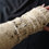 Thumbnail:  Creme/Brown Aran Tweed HandKnit Seamless  Fingerless Gloves made by Rolollo Canada