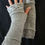 Thumbnail: Handknit Twist Fingerless Texting Gloves ArmWarmer grey