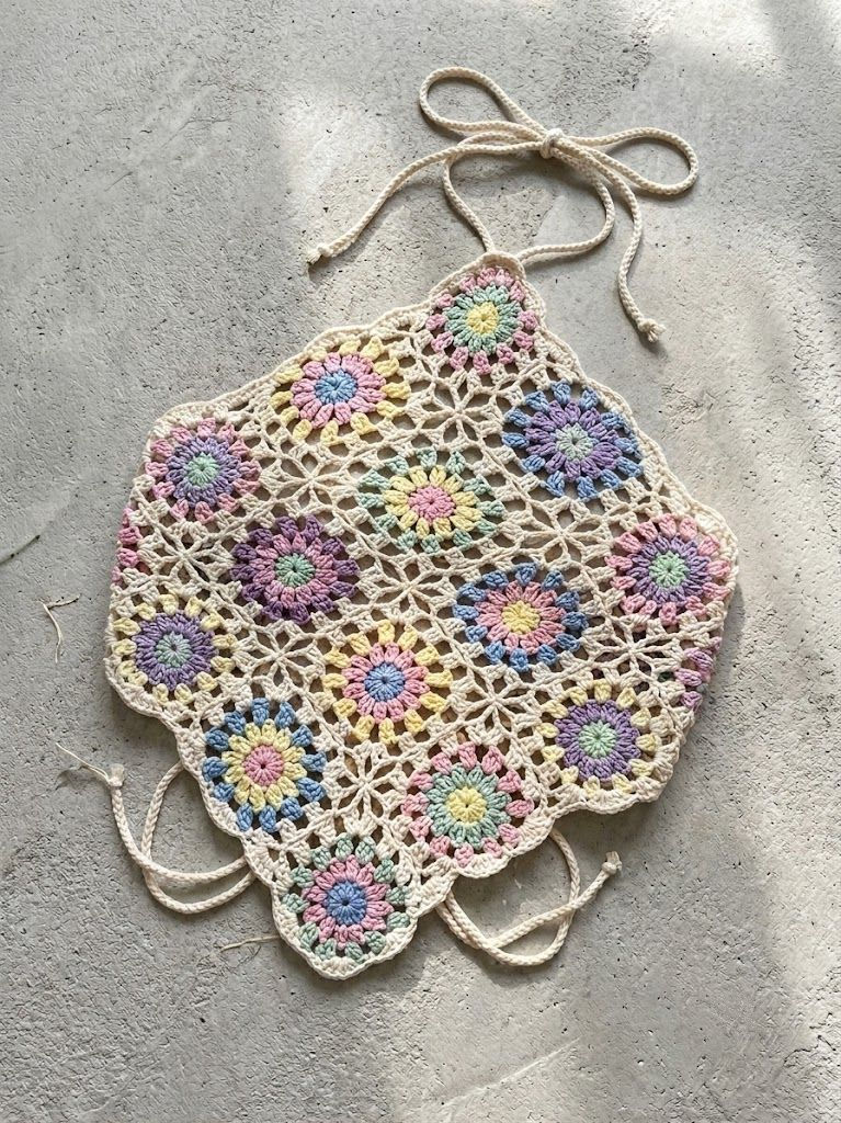 Thumbnail: Granny Square Lattice Crochet Halter Top