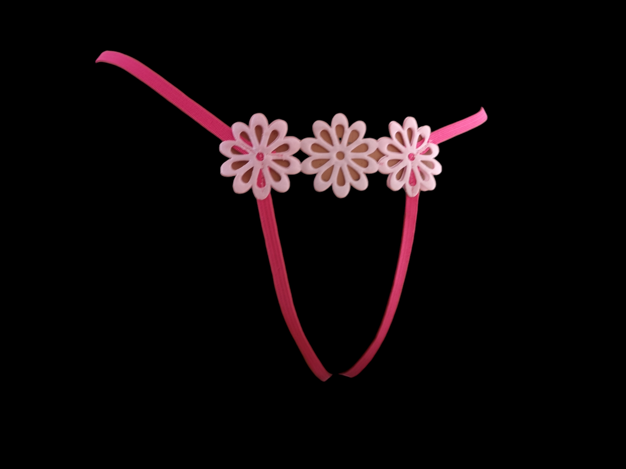 Pink Split Open Crotch Flower Panty Bottoms