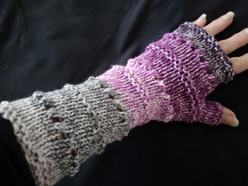 Thumbnail: Pink  Fingerless Gloves Mittens Armwarmers