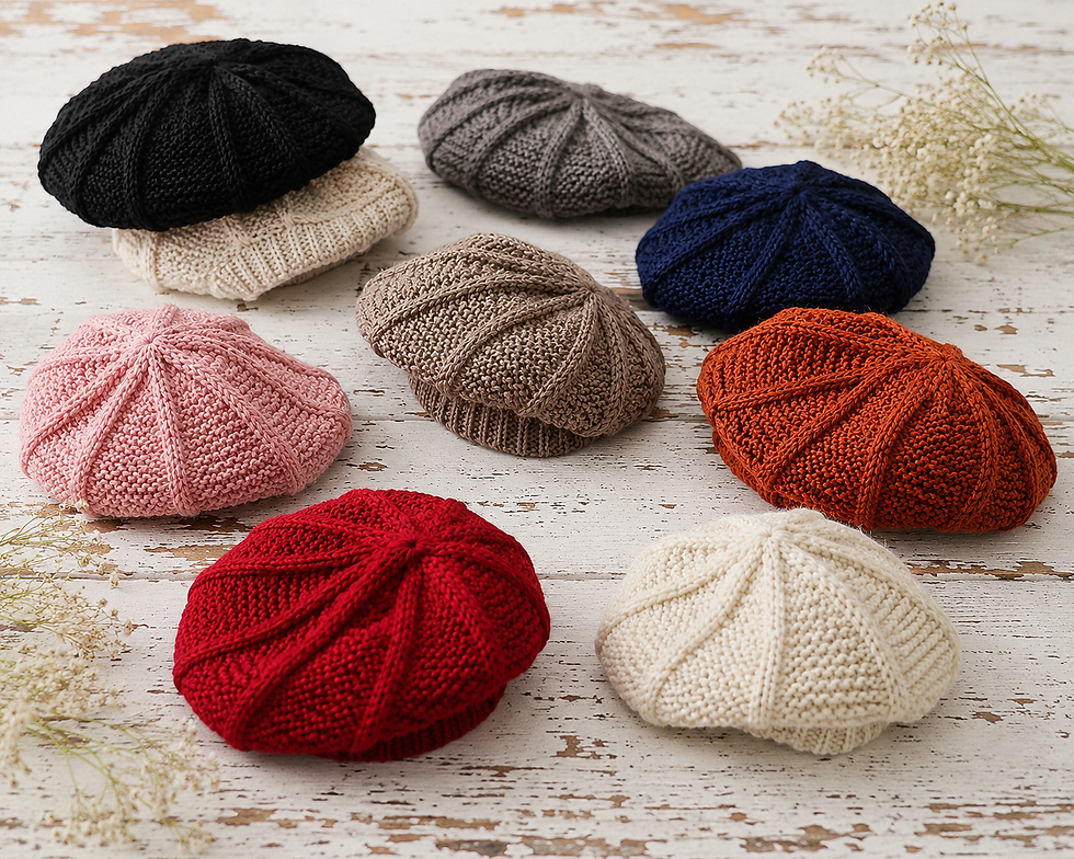 Thumbnail: Hand-Knitted Beret | Classic French-Inspired Beanie Hat