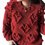 Thumbnail: Red All Over Hearts Bobble Knit Pullover Sweater