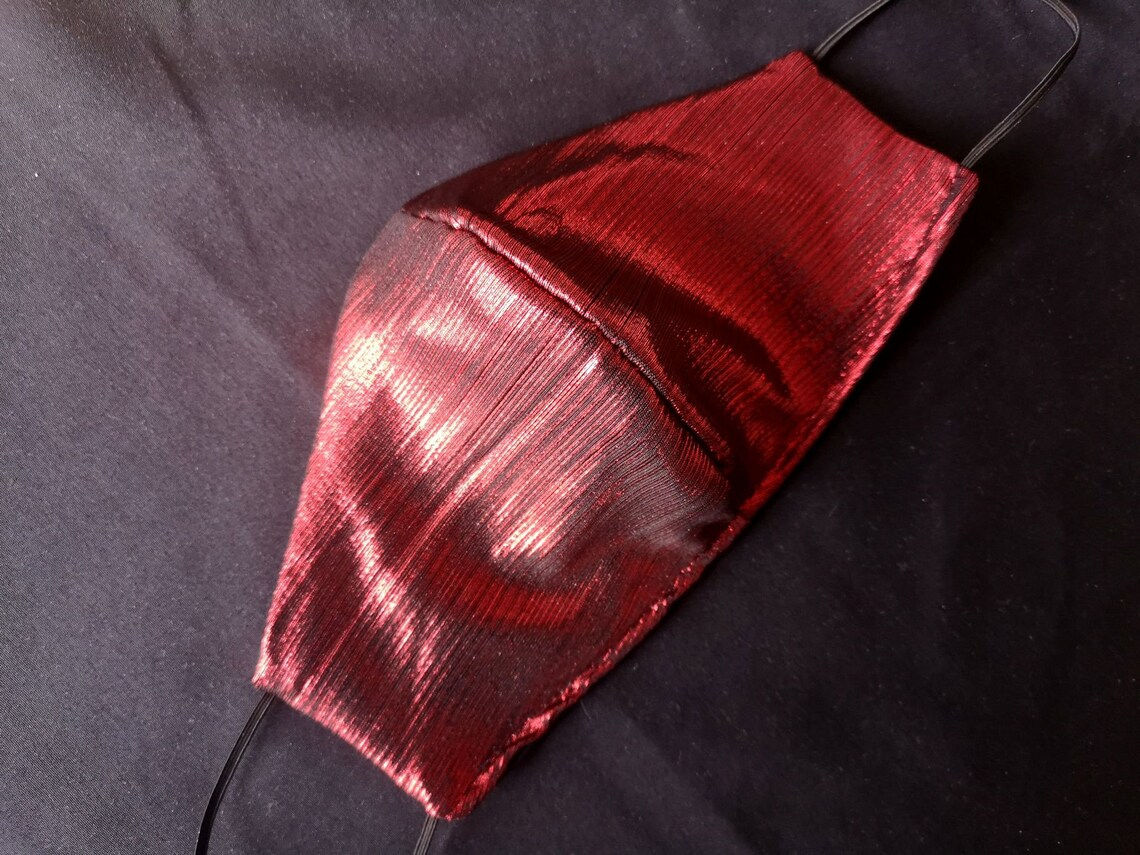 Metallic Red Handmade Face Mask Cotton made by Rolollo Canada