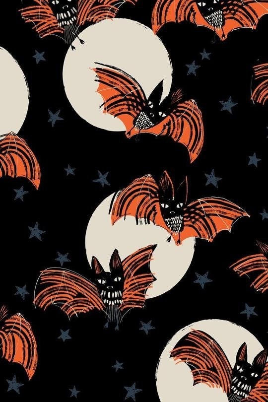 Thumbnail: Halloween Creepy Bats Full Moon Handmade Facemask