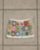 Granny Squares Crochet Mini Skirt Multicolor