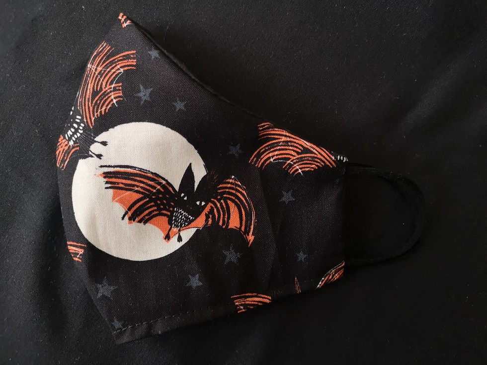 Halloween Creepy Bats Full Moon Handmade Facemask
