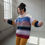 Thumbnail: Chunky Knit Multicolor Stripes Raw Seam Pullover Sweater